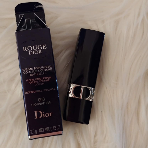 💋FIRM! NWT DIOR ROUGE DIOR 000 DIORNATURAL SATIN LIP BALM - Picture 1 of 16
